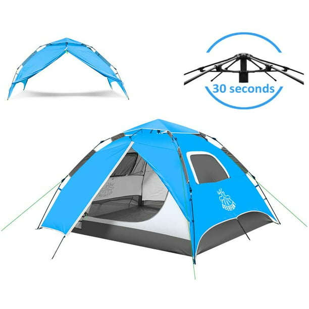 Automatic Tent Green/Blue Dome Tent for Family Beach Outdoor Green Waterproof Tent DEERFAMY Pop Up Tents 3-4 Person Tent Pop Up Instant 4 Person for Camping